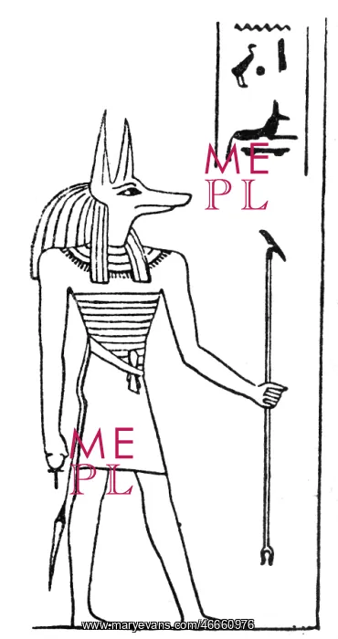 : Anubis, Egyptian deity, ruler of necropolis : Anubis, Egyptian deity, ruler of necropolis