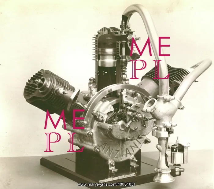 : Anzani three-cylinder engine of 25hp 1908 : Anzani three-cylinder engine of 25hp 1908