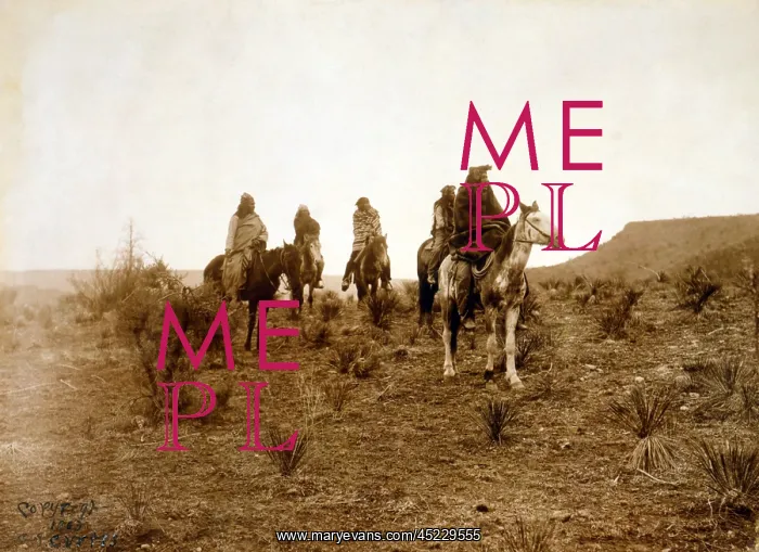: Apaches. Desert rovers- Five Apache on horseback ? : Apaches. Desert rovers- Five Apache on horseback ?