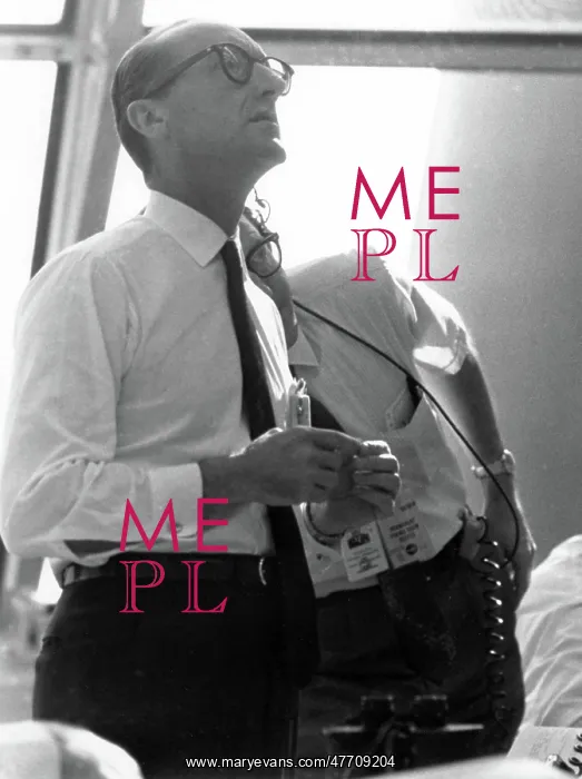 : Apollo 11, George Mueller in Launch Control Center, 1969 : Apollo 11, George Mueller in Launch Control Center, 1969
