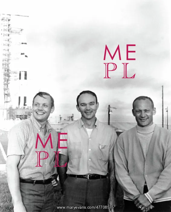 : Apollo 11 Prime Crew with Saturn V, 1969 : Apollo 11 Prime Crew with Saturn V, 1969