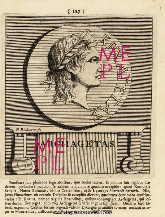 : Apollo Archegetes in laurel wreath : Apollo Archegetes in laurel wreath