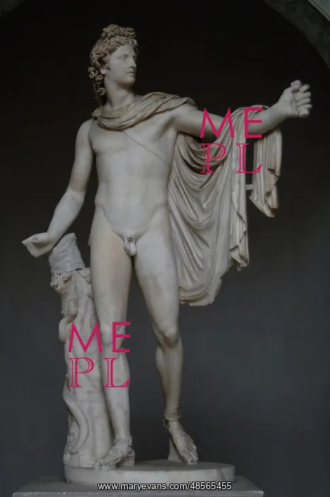 : Apollo Belvedere. 2nd century. Copy. White marble. Attribute : Apollo Belvedere. 2nd century. Copy. White marble. Attribute