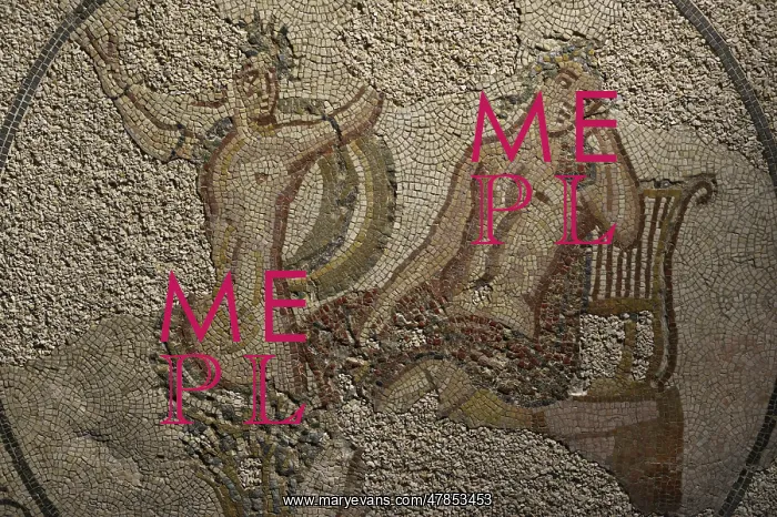 : Apollo and Daphne. Roman mosaic panel. 3rd-4th : Apollo and Daphne. Roman mosaic panel. 3rd-4th
