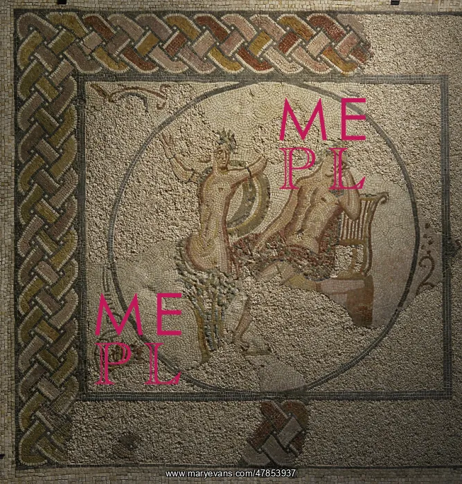 : Apollo and Daphne. Roman mosaic panel. 3rd-4th : Apollo and Daphne. Roman mosaic panel. 3rd-4th