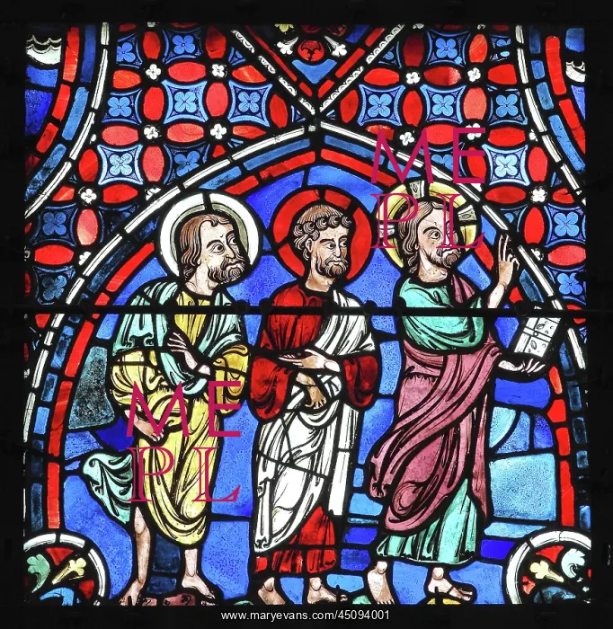 : Apostles stained glass window, Chartres cathedral, France : Apostles stained glass window, Chartres cathedral, France