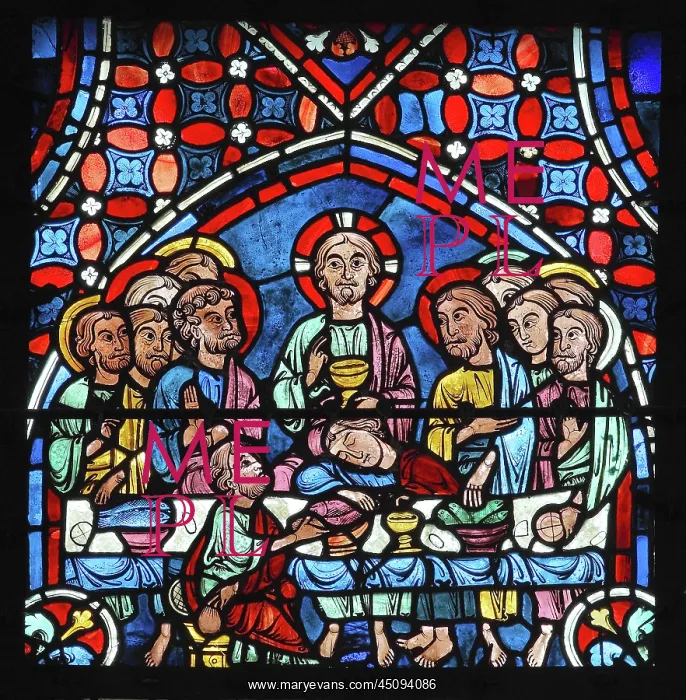 : Apostles stained glass window, Chartres cathedral, France : Apostles stained glass window, Chartres cathedral, France