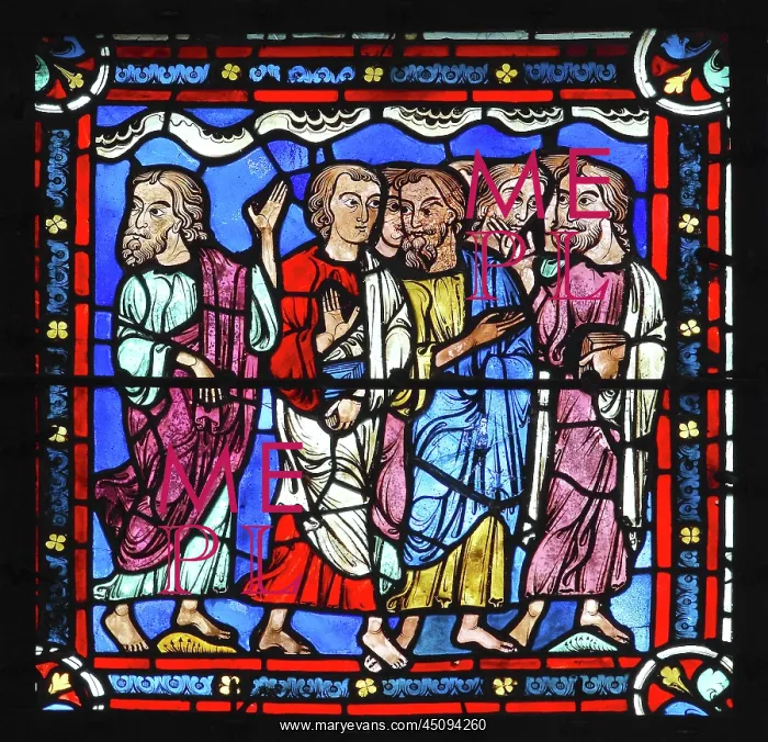 : Apostles stained glass window, Chartres cathedral, France : Apostles stained glass window, Chartres cathedral, France