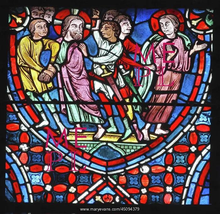 : Apostles stained glass window, Chartres cathedral, France : Apostles stained glass window, Chartres cathedral, France