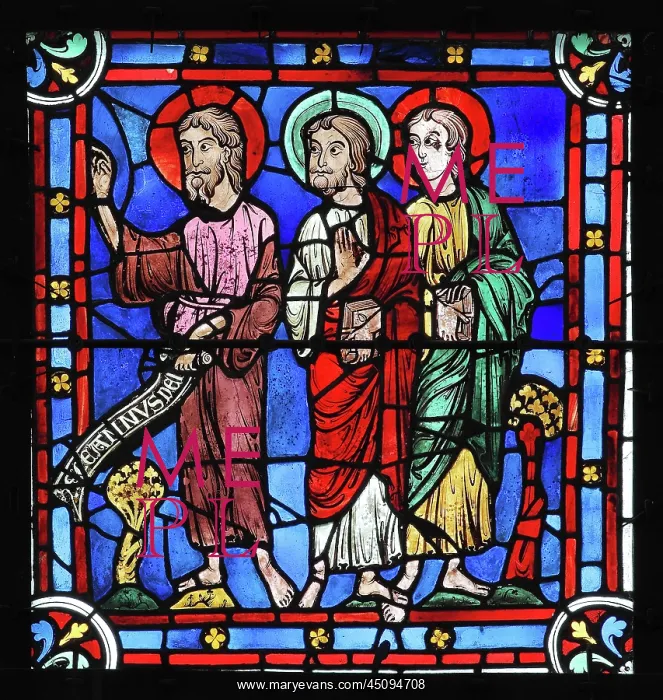 : Apostles stained glass window, Chartres cathedral, France : Apostles stained glass window, Chartres cathedral, France