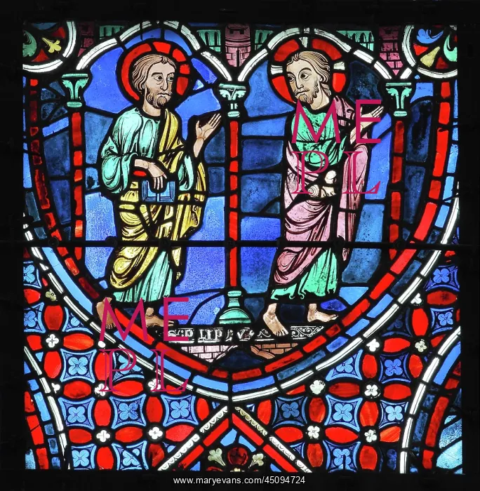 : Apostles stained glass window, Chartres cathedral, France : Apostles stained glass window, Chartres cathedral, France