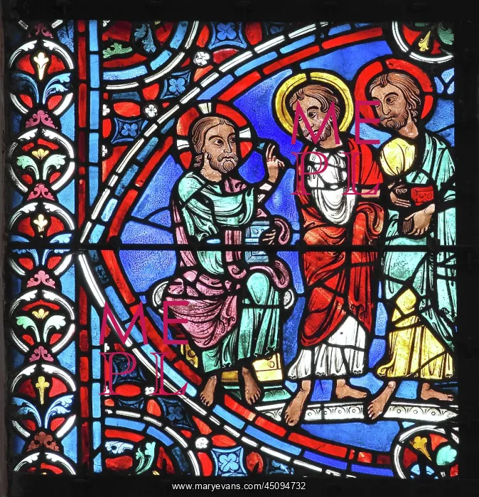 : Apostles stained glass window, Chartres cathedral, France : Apostles stained glass window, Chartres cathedral, France