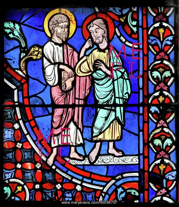 : Apostles stained glass window, Chartres cathedral, France : Apostles stained glass window, Chartres cathedral, France