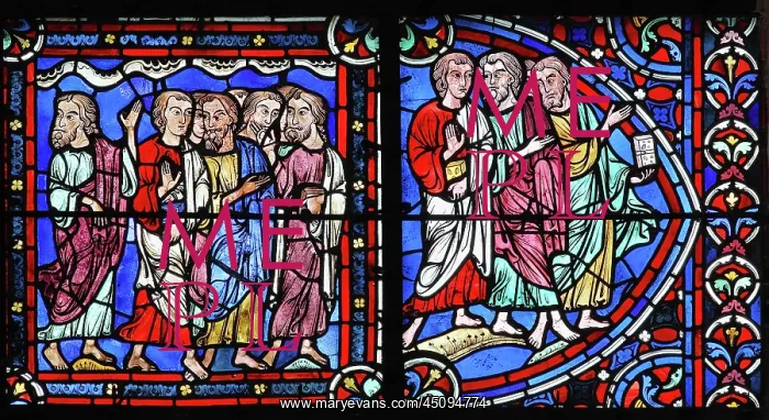 : Apostles stained glass window, Chartres cathedral, France : Apostles stained glass window, Chartres cathedral, France