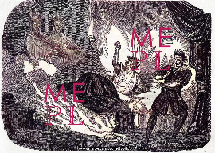: Apparitions: king reproached by ghostly ancestors : Apparitions: king reproached by ghostly ancestors