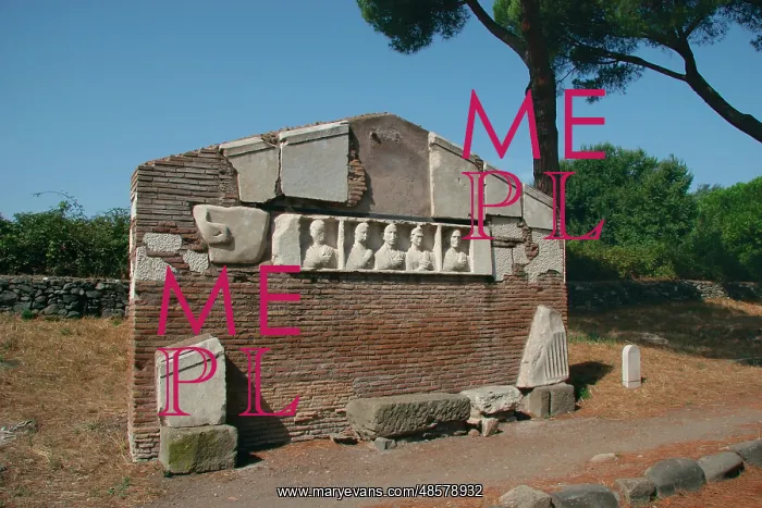 : The Appian Way. Funerary monument. Deceaseds. Relief. Rome : The Appian Way. Funerary monument. Deceaseds. Relief. Rome