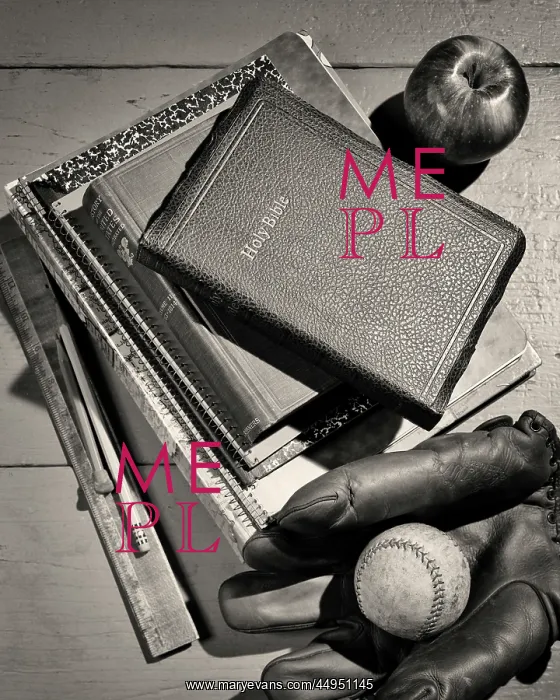 : An Apple Baseball and Glove Around a Pile of School : An Apple Baseball and Glove Around a Pile of School