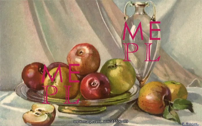  : Apples on Glass Plate