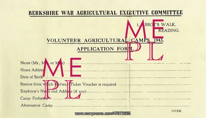 : Application form, Volunteer Agricultural Camps : Application form, Volunteer Agricultural Camps