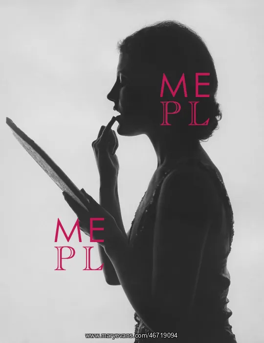 : Applying makeup in silouette : Applying makeup in silouette