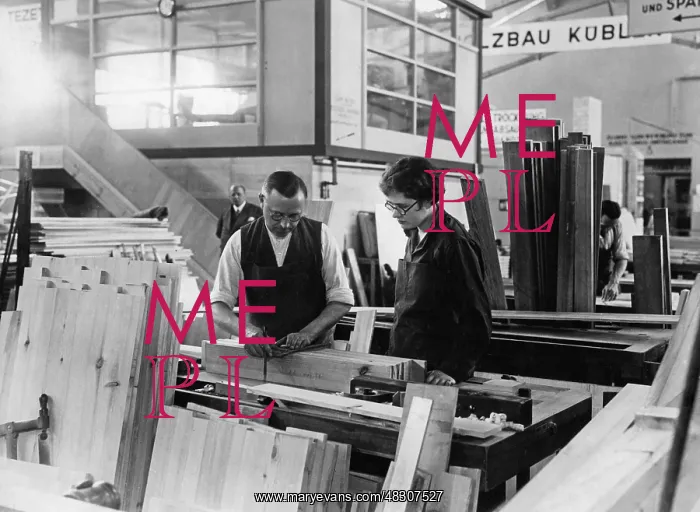 : Apprentice carpenter at a building exhibition, 1931 : Apprentice carpenter at a building exhibition, 1931