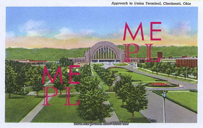 : Approach to Union Terminal, Cincinnati, Ohio, USA : Approach to Union Terminal, Cincinnati, Ohio, USA