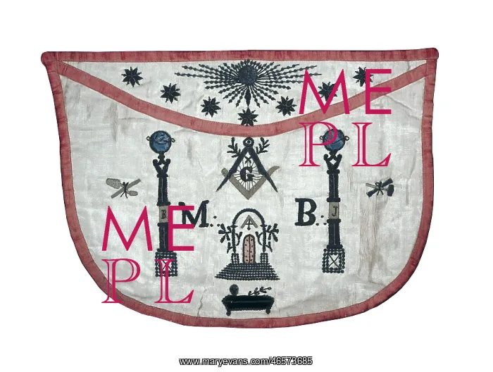: Apron of a Masonic Master. Textiles. FRANCE. ZLE-DE-FRANCE : Apron of a Masonic Master. Textiles. FRANCE. ZLE-DE-FRANCE