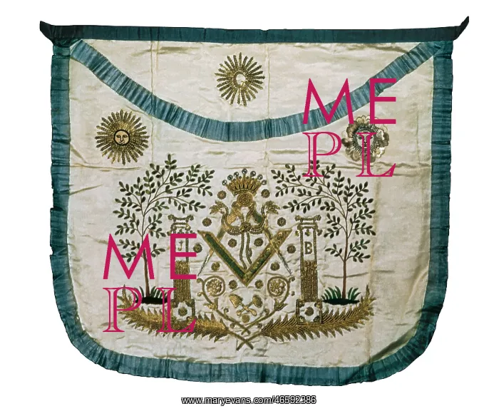 : Apron of a Masonic Master. Textiles. FRANCE : Apron of a Masonic Master. Textiles. FRANCE