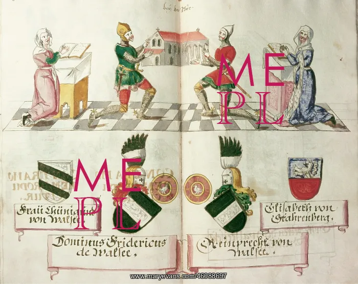 : Aquarelliertes Votivbild Frederick II. And I. Reinprechts? : Aquarelliertes Votivbild Frederick II. And I. Reinprechts?