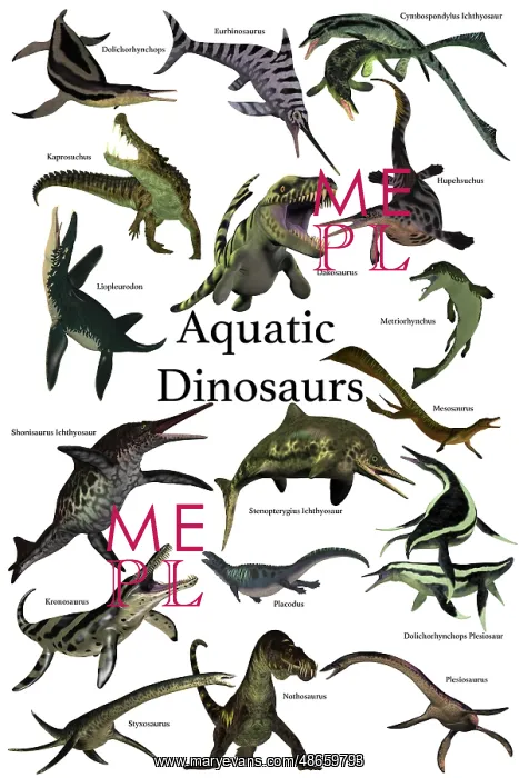 : Aquatic dinosaurs poster : Aquatic dinosaurs poster