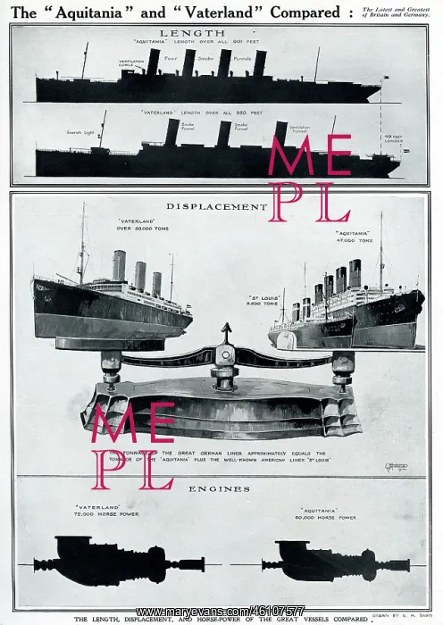 : Aquitania and Vaterland compared by G. H. Davis : Aquitania and Vaterland compared by G. H. Davis