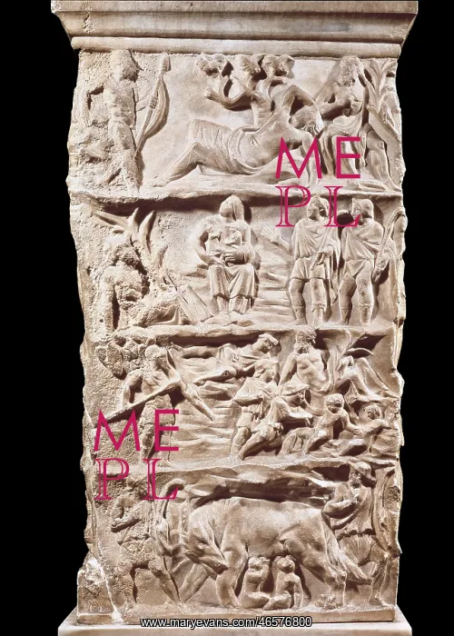 : Ara Casali. View of the back, with the legend of : Ara Casali. View of the back, with the legend of