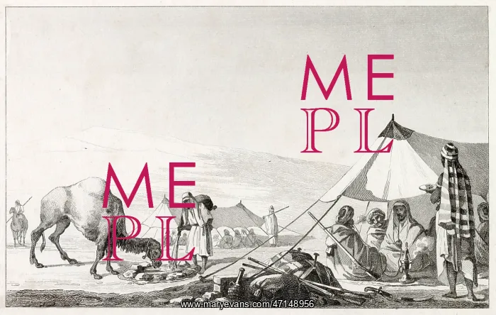 : Arab camp with camel and men : Arab camp with camel and men