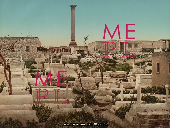  : Arab cemetery and Pompey's Pillar (column) in