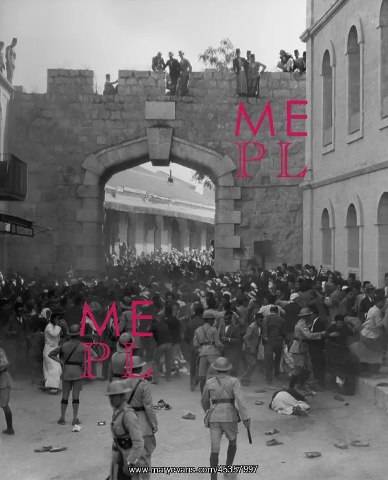 : Arab demonstration at the New Gate, Jerusalem, as : Arab demonstration at the New Gate, Jerusalem, as
