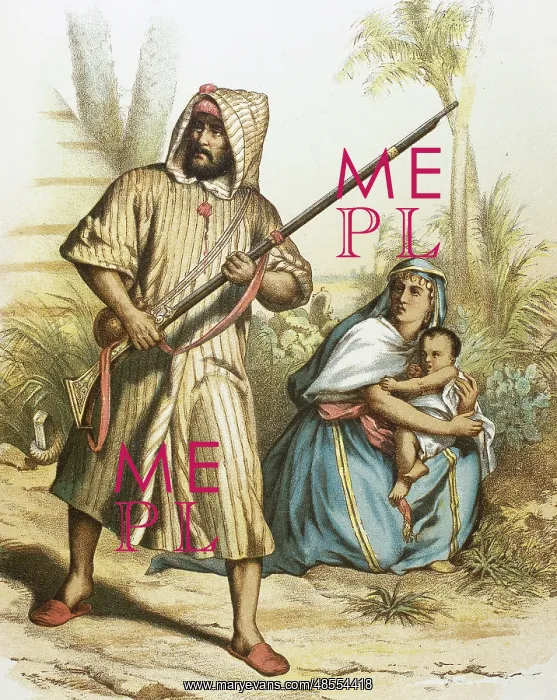  : Arab family. Colored engraving