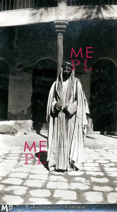 : Arab man in a courtyard, Middle East : Arab man in a courtyard, Middle East