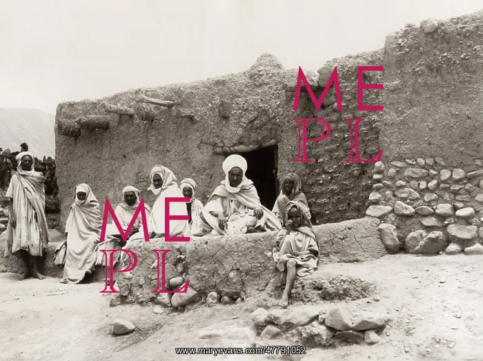  : Arab men outside cafe, El Kantara, Biskra region, Algeria