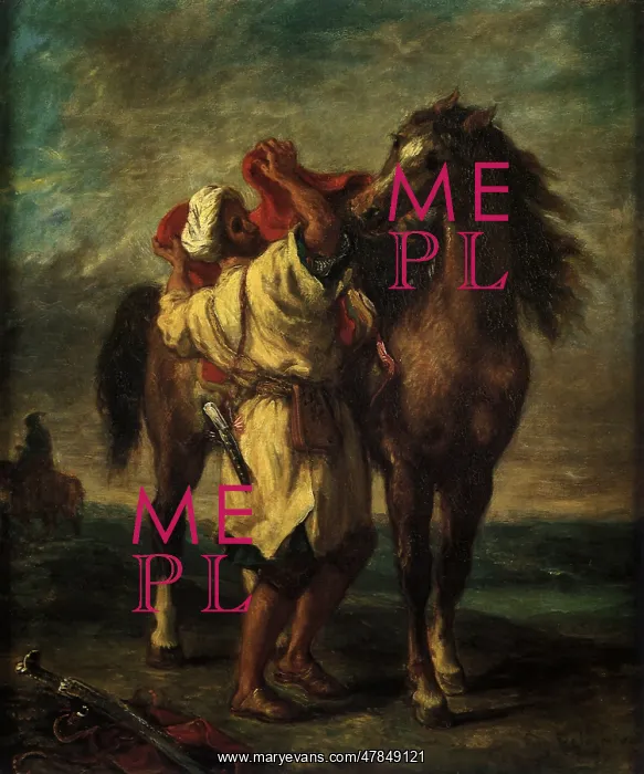  : Arab Saddling his Horse, by Delacroix