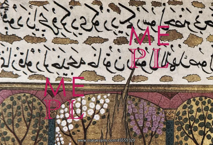 : Detail of Arabian writing in an Ottoman illuminated : Detail of Arabian writing in an Ottoman illuminated