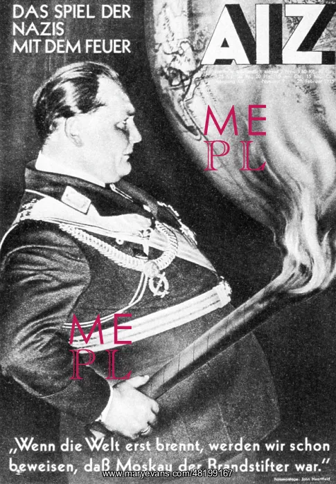 : Arbeiter Illustriete Newspaper with the reichtag fire as top : Arbeiter Illustriete Newspaper with the reichtag fire as top
