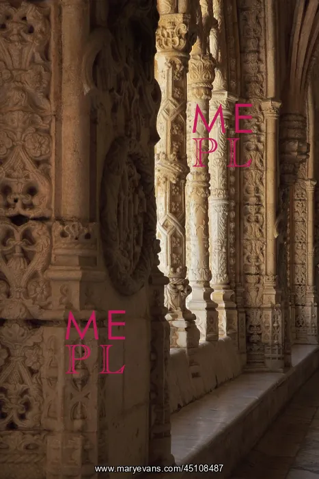 : Arcade, Cloister, Jeronimos Monastery, Lisbon, Portugal : Arcade, Cloister, Jeronimos Monastery, Lisbon, Portugal