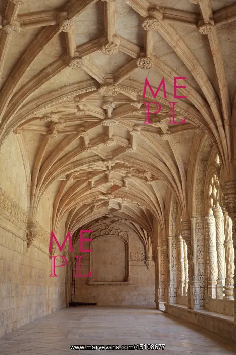 : Arcade, Cloister, Jeronimos Monastery, Lisbon, Portugal : Arcade, Cloister, Jeronimos Monastery, Lisbon, Portugal