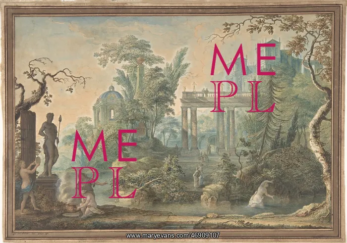 : Arcadian Landscape with several Figures and a : Arcadian Landscape with several Figures and a