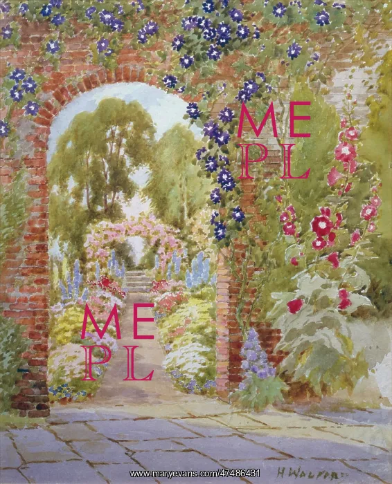: Arch with Clematis leading to Garden : Arch with Clematis leading to Garden