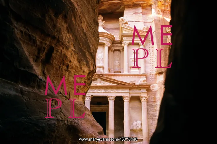  : Archaeological Site the Treasury Carved Into Pink