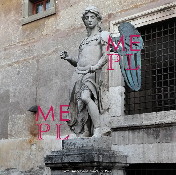 : Archangel Michael, stone and copper, 1544, by : Archangel Michael, stone and copper, 1544, by