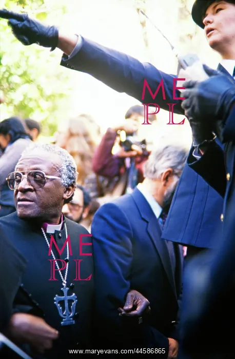 : Archbishop Desmond Tutu at a clerics demonstration : Archbishop Desmond Tutu at a clerics demonstration