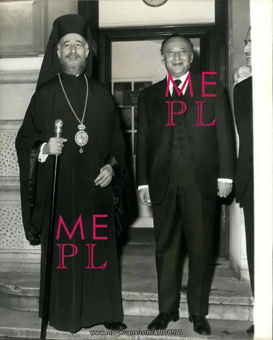 : Archbishop Makarios and Glafkos Clerides of Cyprus : Archbishop Makarios and Glafkos Clerides of Cyprus