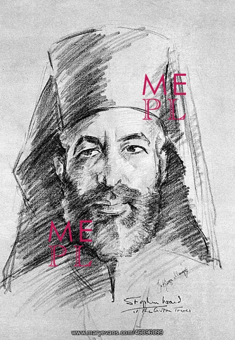 : Archbishop Makarios III, as sketched by Stephen Ward, 1961 : Archbishop Makarios III, as sketched by Stephen Ward, 1961